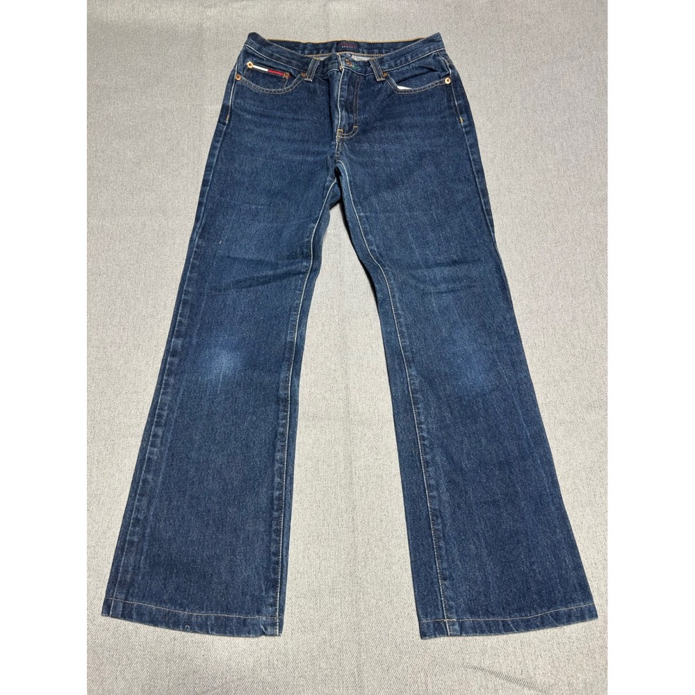 Tommy Jeans‎ Denim Pants Women 5/32 Blue Boot Leg Dark Wash Vintage